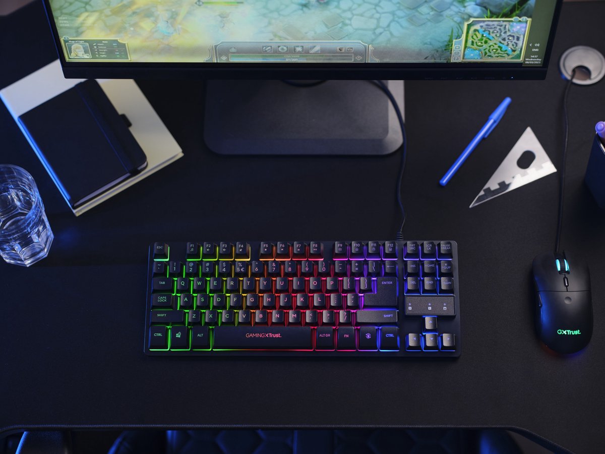 Trust GXT 833 Thado - Bedraad Gaming Toetsenbord - Tenkeyless - QWERTY - Zwart