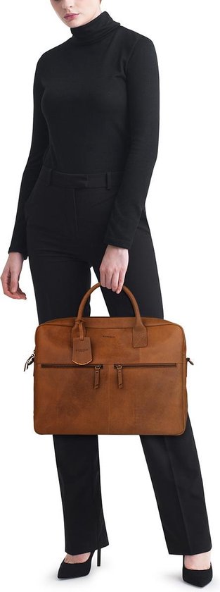 BURKELY Unisex Bart Laptoptas - 15.6'' - Cognac