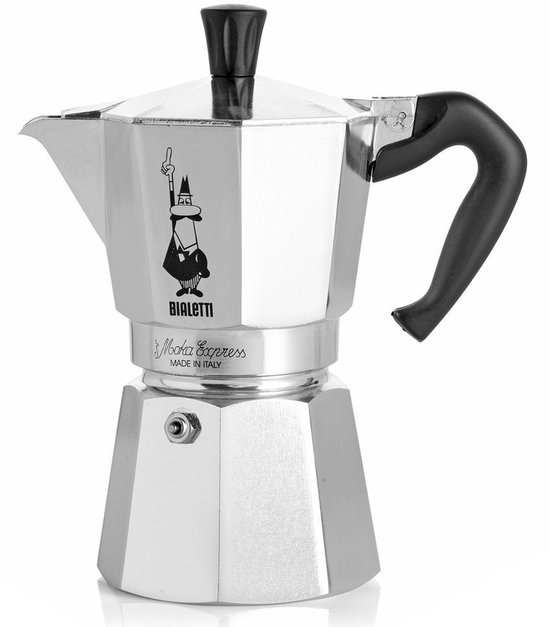 Bialetti Moka Express Percolator - Middel - 6 Kops - Zilver