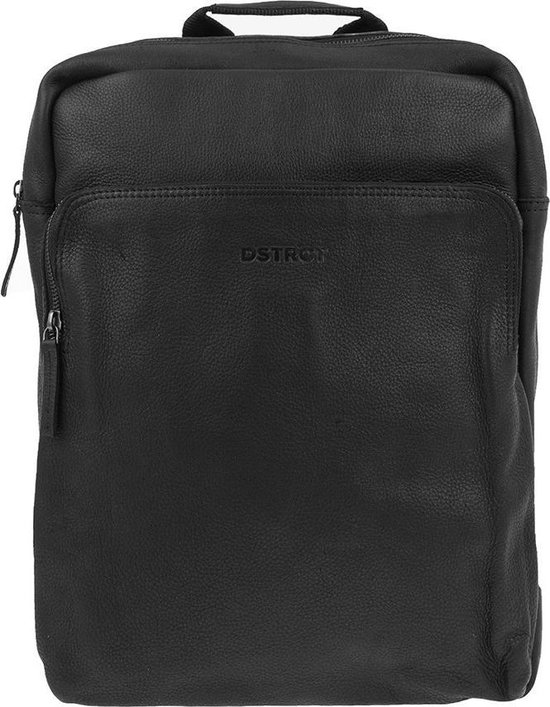 DSTRCT Raider Road Montana Leren Rugtas / 15,6 inch laptoptas - Zwart