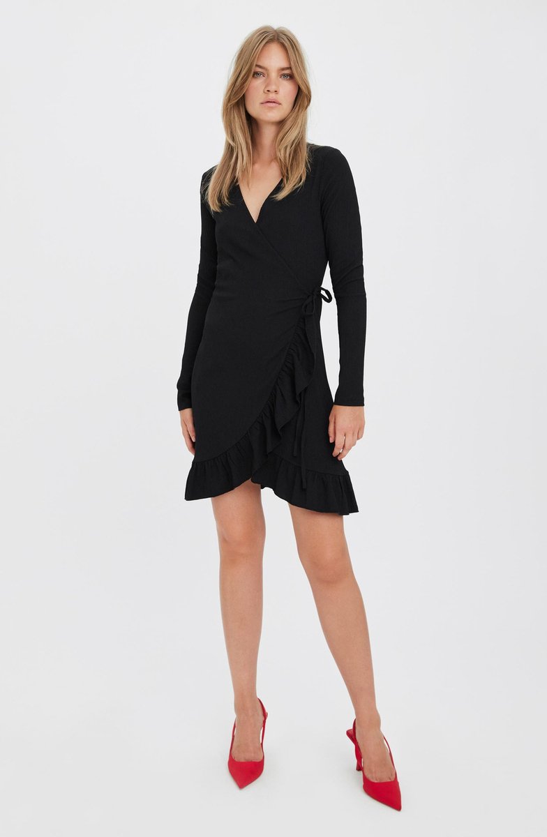 VERO MODA - Maat XS - VMHAYA LS SHORT DRESS GA NOOS Dames Jurk
