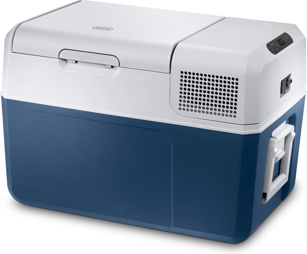 koeler, compact, portable, blauw, handvat