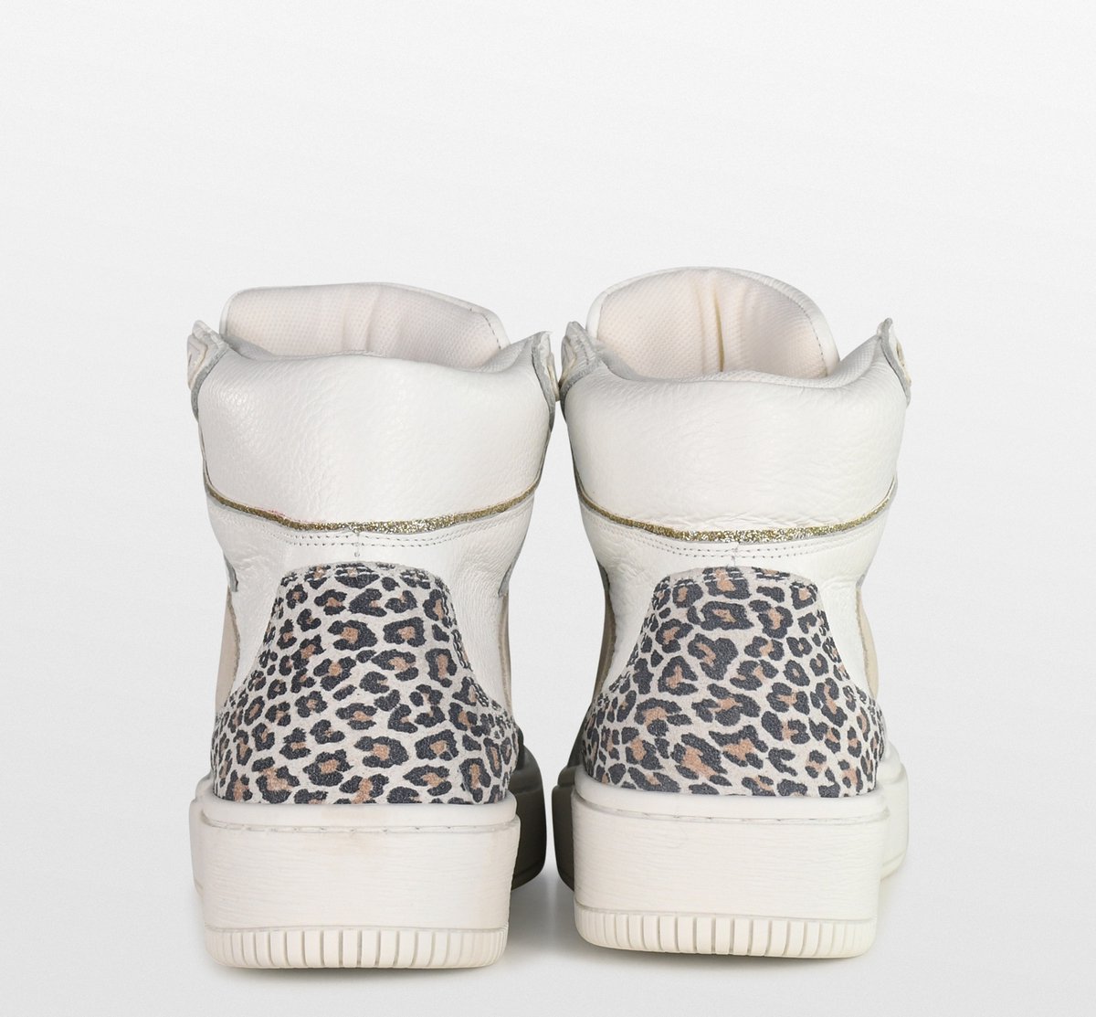 PS Poelman - Maat 41 - ESQUIMO Dames Hoge Sneakers - Wit / Multi