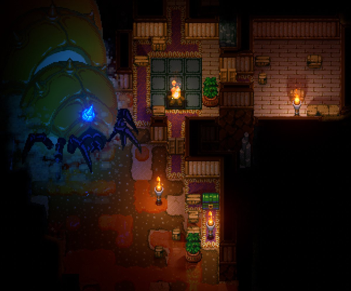rpg game, pixel art, cave, torches, floor tiles