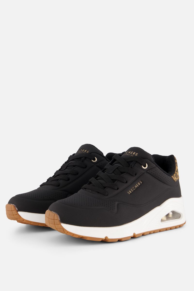 sneaker, zwart, mesh, gumzag, aircushion