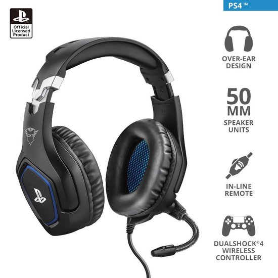 Trust GXT 488 Forze – PS4 & PS5 – Official Licensed Gaming Headset - Zwart