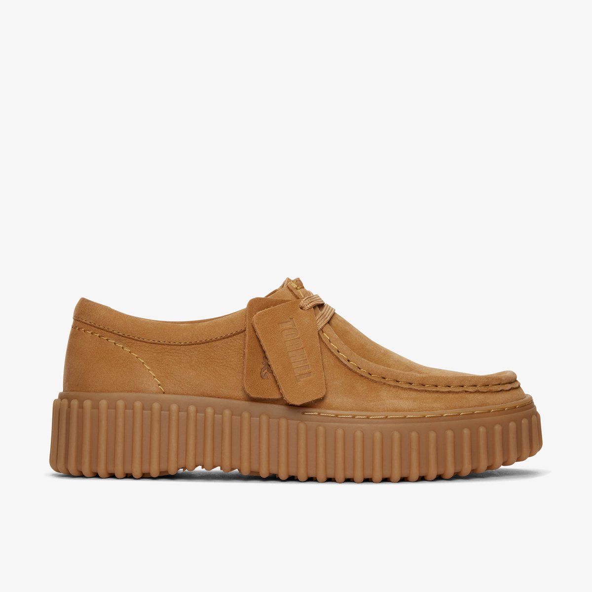 luxe, bruin, leer, schoen, platform
