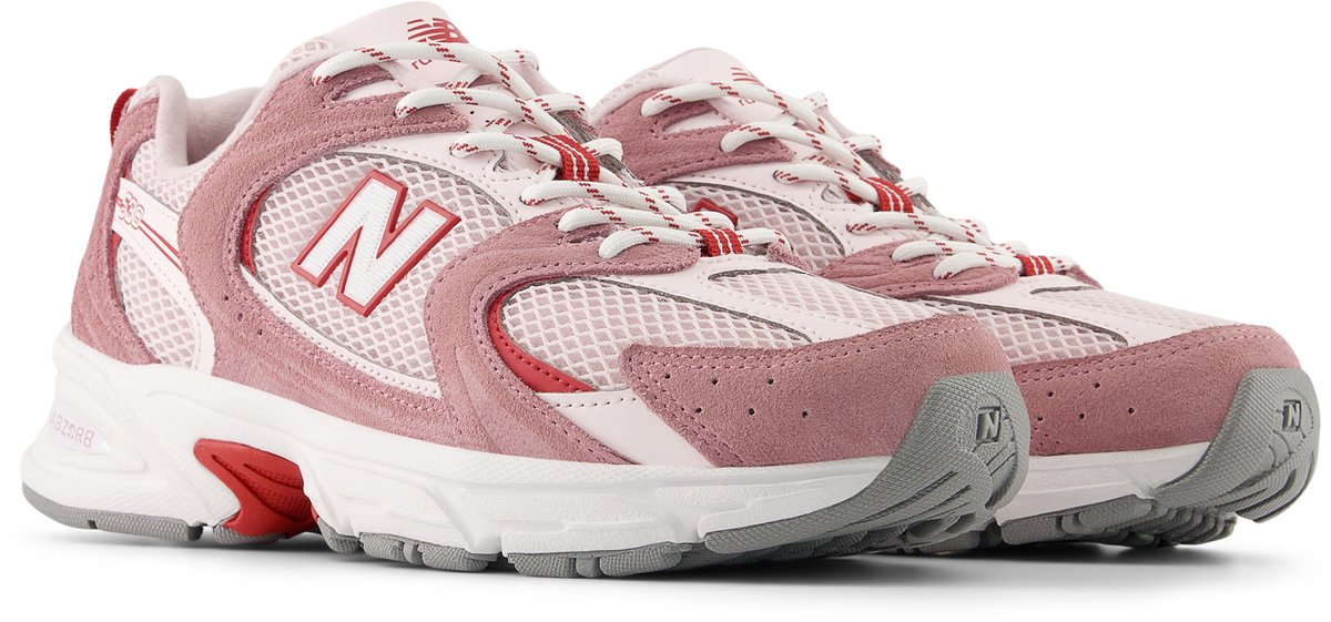sneakers, mesh, pink, suede, white sole