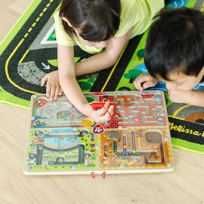 Melissa & Doug 33331 & PAW Patrol Wooden 4-in-1 Magnetic Wand Maze Board Houten speelgoed