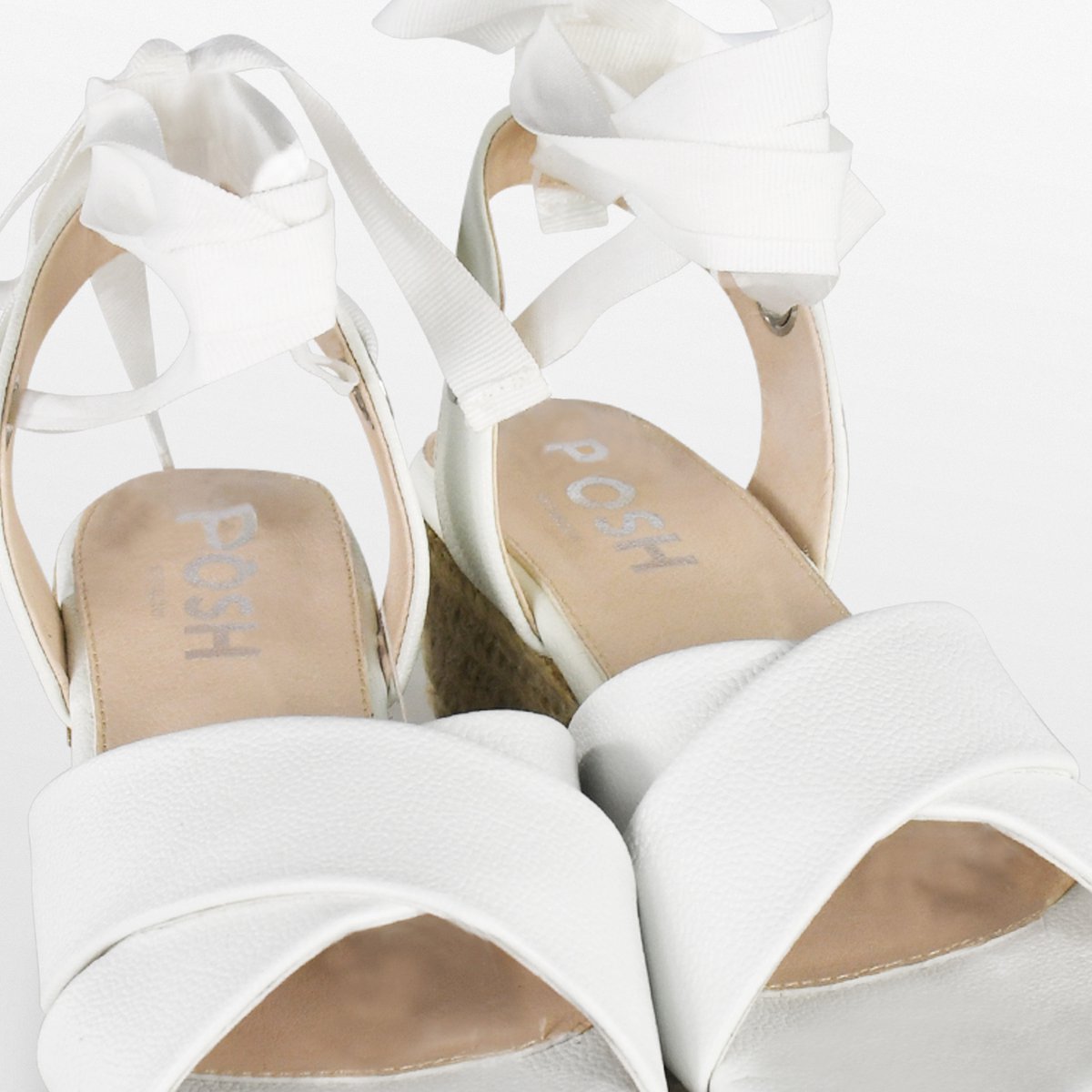 POSH by Poelman SAAR Dames - 37 - Sandalen/Espadrilles - Wit