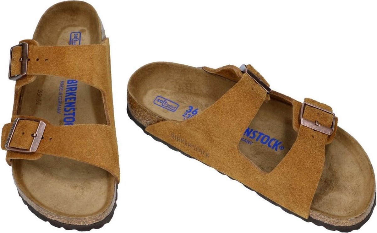 Birkenstock - maat 41- Arizona SFB VL Mink Narrow Dames Slippers - Mink