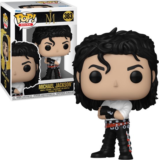 vinyl figure, Michael Jackson, funko pop, black hair, white shirt