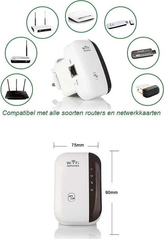 Wifi Repeater - Wifi Versterker Stopcontact - Wifi Repeater - Draadloos - Overal internet