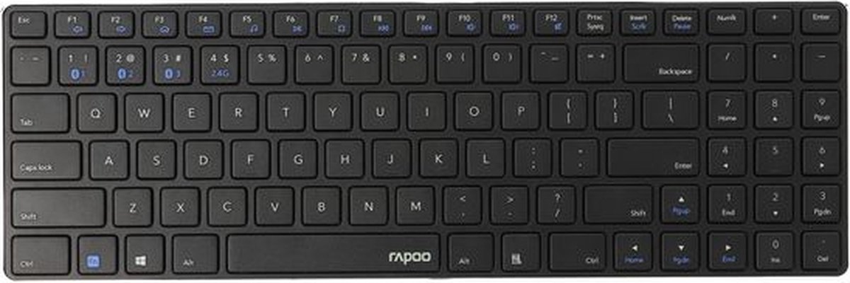 Rapoo - E9100M - Toetsenbord - Draadloos - USB - Bluetooth - Zwart