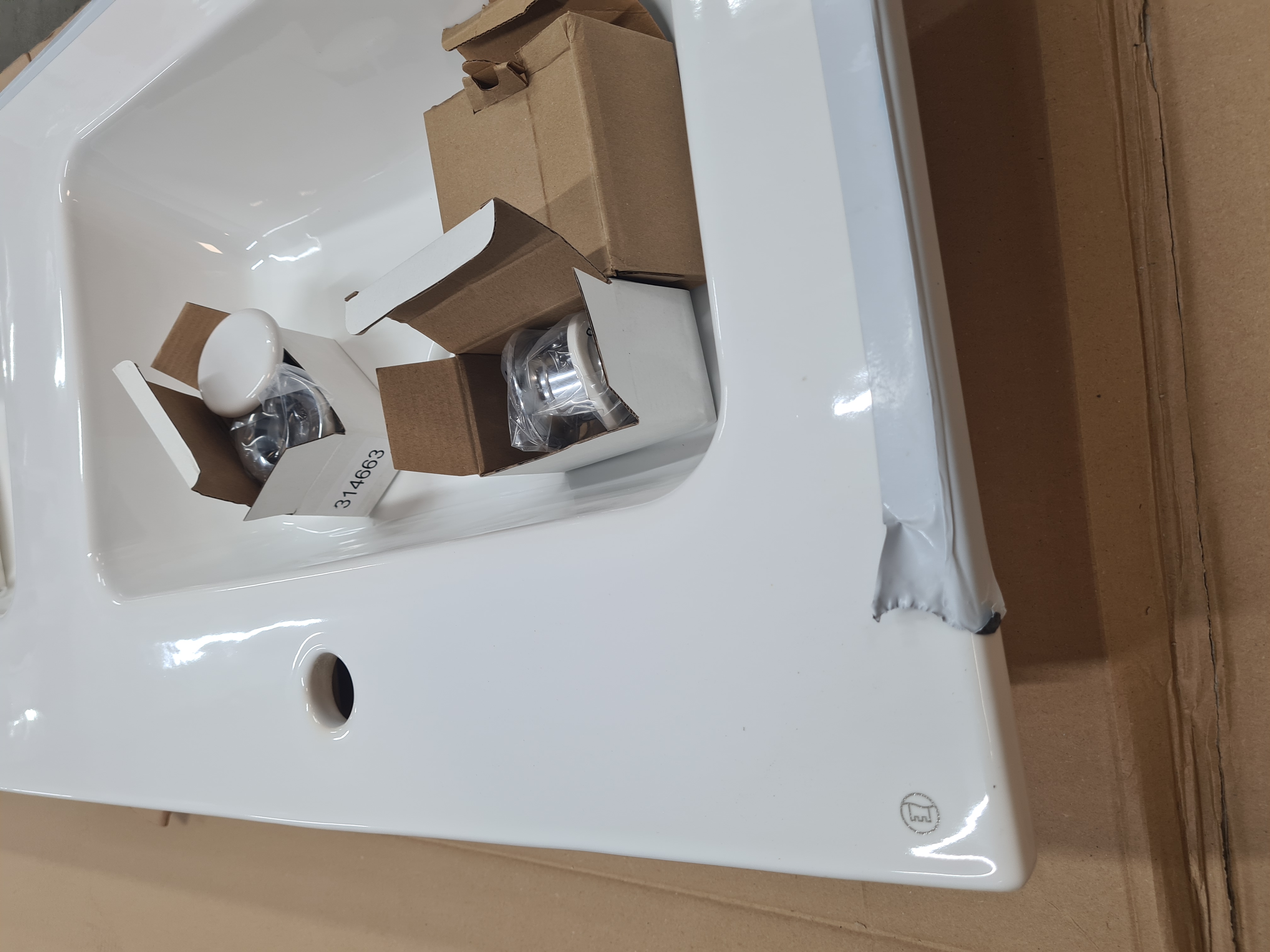 Burgbad Free Dubbele Wastafel Keramiek KBBJ123
