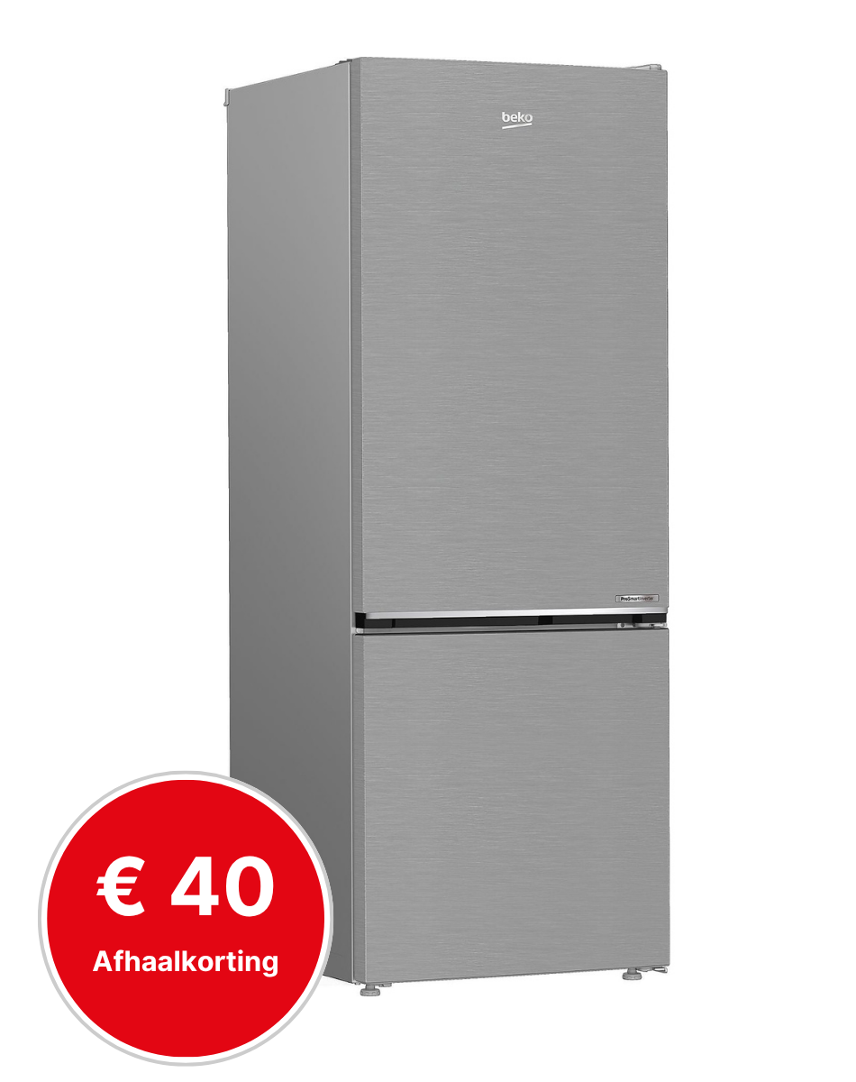 koelkast, frigo, roestvrij staal, boven-onderkoelkast, afmetingen klein