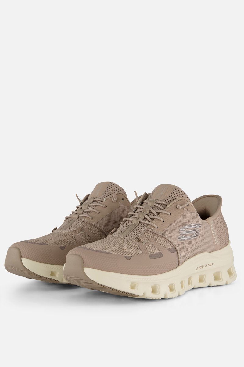 sneakers, taupe, mesh, cupsole, sportschoenen