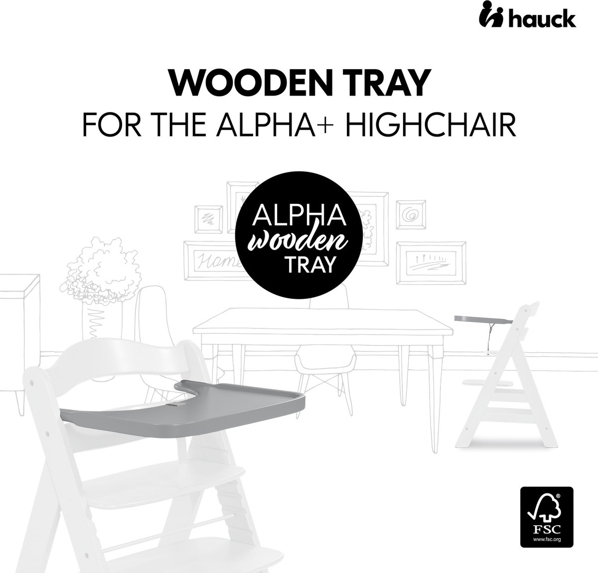 Hauck Alpha Houten Eet- & speelblad - grey