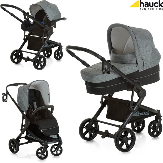 Hauck Atlantic Plus Trio Set - Kinderwagenset - Melange Grijs/Caviar