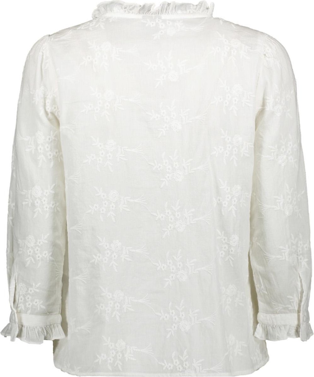 blouse, witte blouse, katoen, bloemenborduursel, lange mouwen