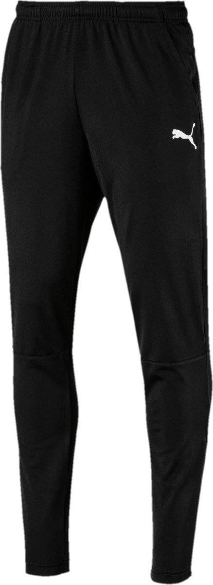 broek, broek met elastische taille, kunstmatige stof, zwarte sportsbroek, Puma logo