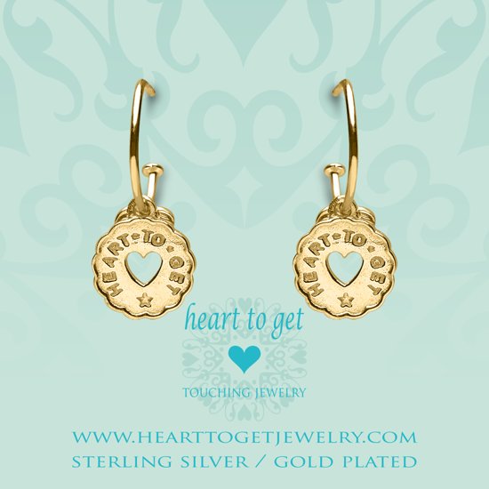 Heart to Get 925 Sterling Zilveren Goudkleurige Bohemian Coin Heart Oorbellen
