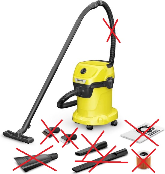 Kärcher Nat- en Droogzuiger WD 3 V-17/6/20 Car stofzuiger ook voor water - Incl. accessoires voor auto reiniging - Bouwstofzuiger voor elke klus - Tapijt en harde vloeren - Incl. blaasfunctie
