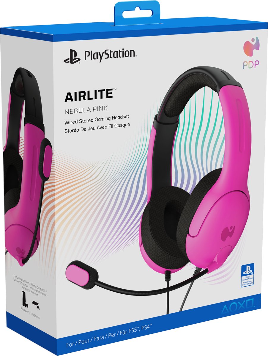 dgmoutlet-nl-PDP-Airlite-Bedrade-Gaming-Headset-PS5-PS4-PC-Nebula-Pink-sale-korting-4 PDP Airlite - Bedrade Gaming Headset - PS5, PS4 & PC - Nebula Pink