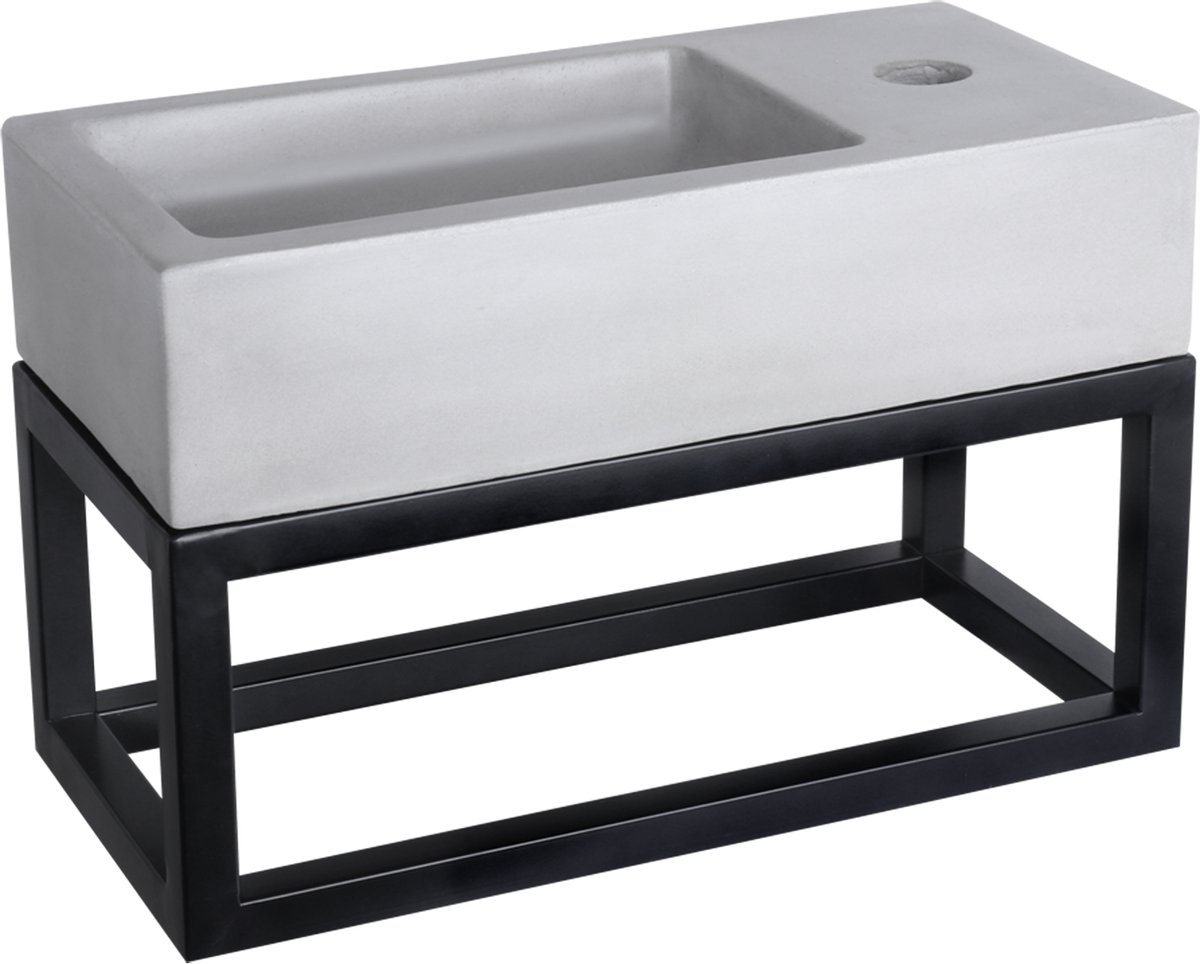 Differnz Ravo Fontein - Wasbak Beton - Lichtgrijs - 38.5 x 18.5 x 9 cm