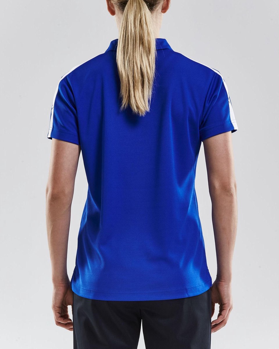 Craft Progress Polo Pique dames Sportpolo - Maat M - Vrouwen - blauw/wit