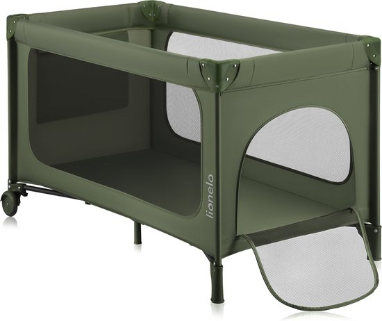 kinderbed, speelbox, kidscage, opklapbaar, groen