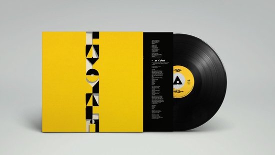 vinyl, record, black vinyl, yellow sleeve, patterned label