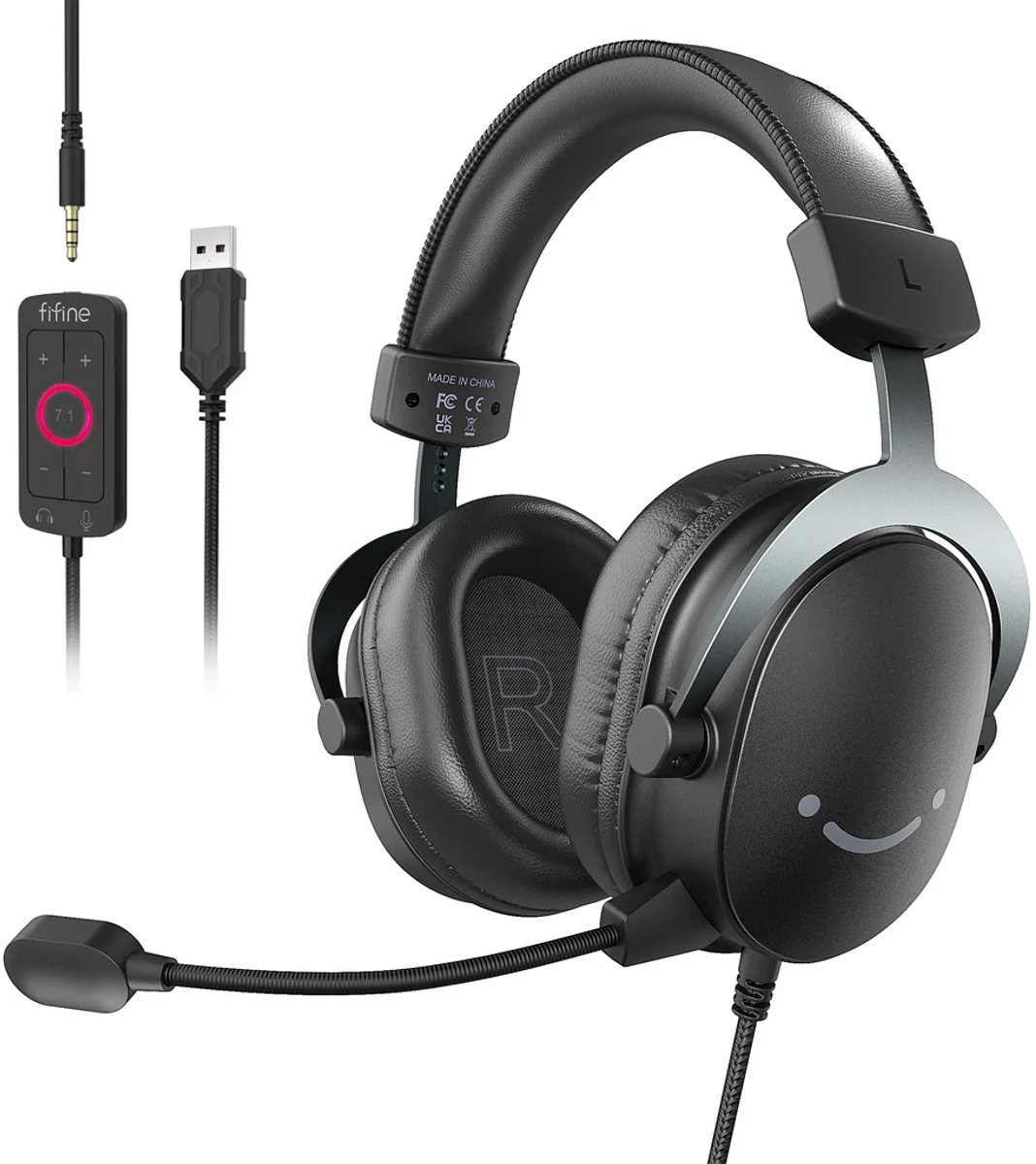 hoofdtelefoon, gaming headset, over-ear, kleur zwart, kabels inbegrepen