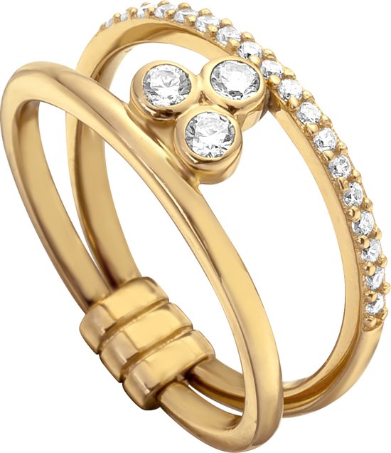 Esprit ESRG001912 Play Ring - Zilver - Goudkleurig - Maat 17.00
