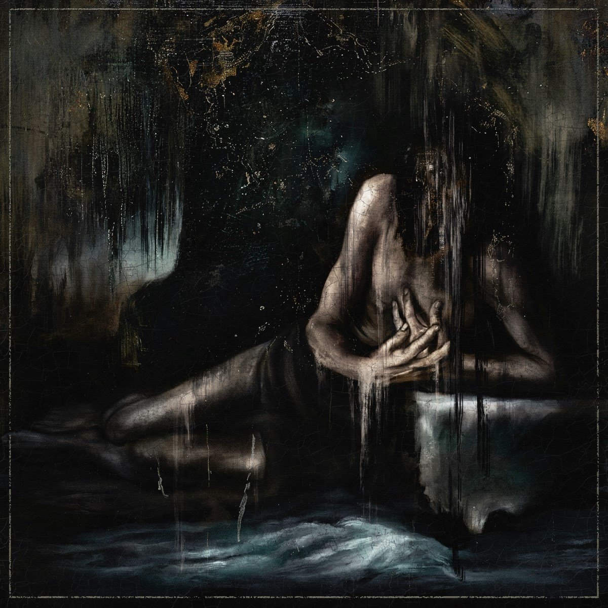 nagelkunst, figuur, donker, baden, schilderkunst