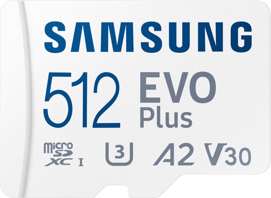 Samsung EVO Plus - Micro SD Kaart - Inclusief SD Adapter - 160 MB/s - 512GB