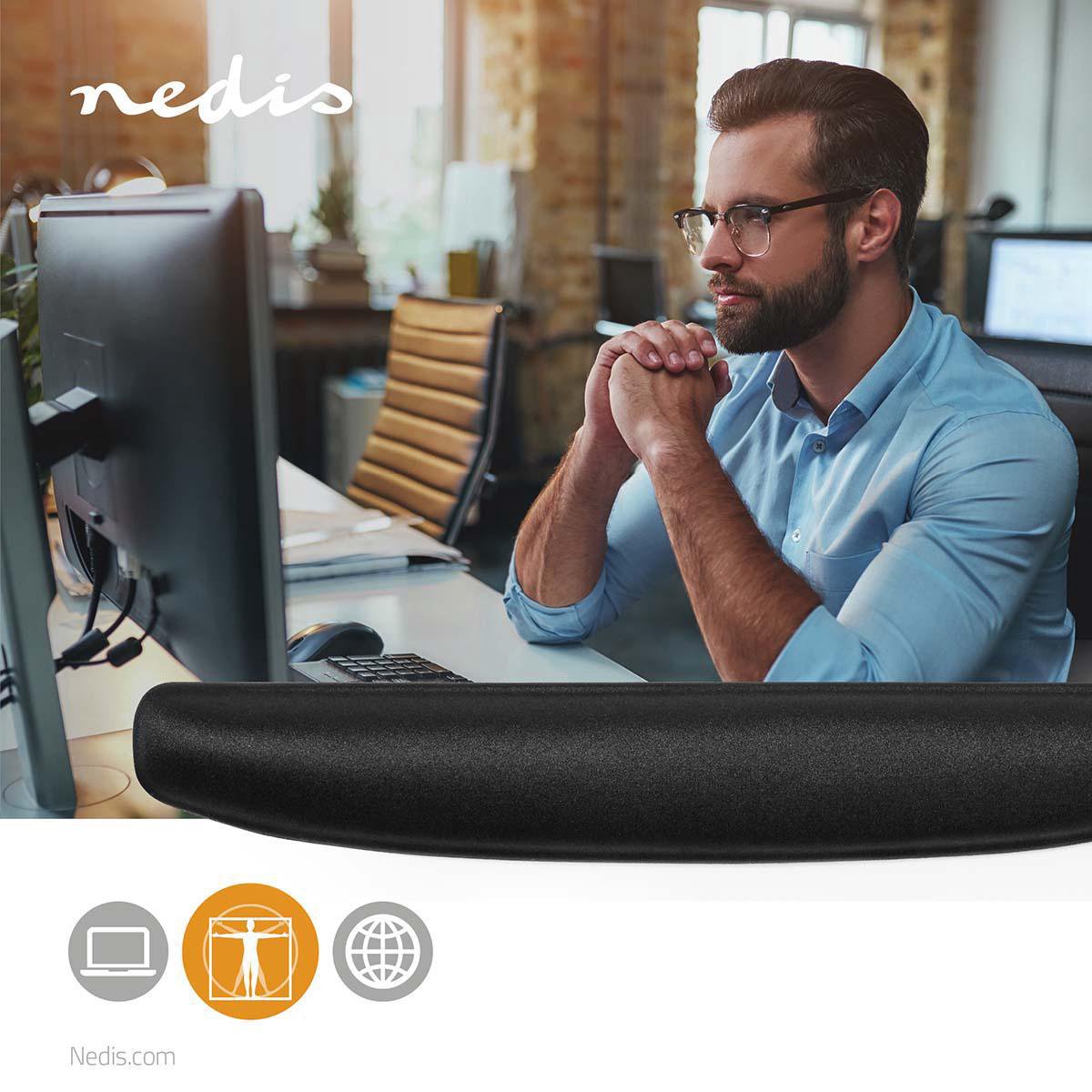 Nedis Gel Polssteun voor Toetsenbord - Lycra / PU - Ja