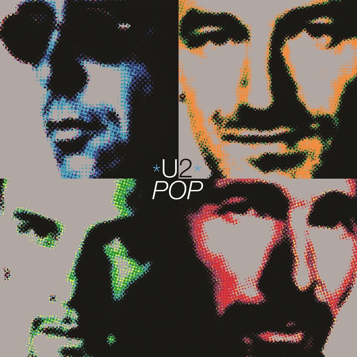 pop art, portret, punten, collage, band