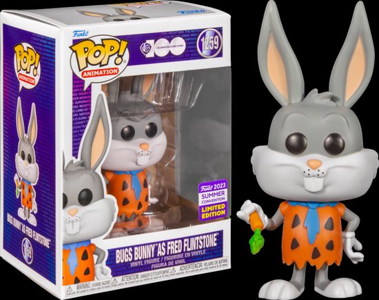 Funko Pop #1259 Funko Pop! Looney Tunes - Bugs Bunny as Fred Flintstone Warner Bros 100th Anniversar