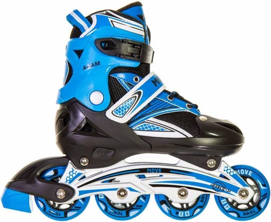 Move Adam Inlineskates - Maat 34-37 - Jongens - zwart/blauw