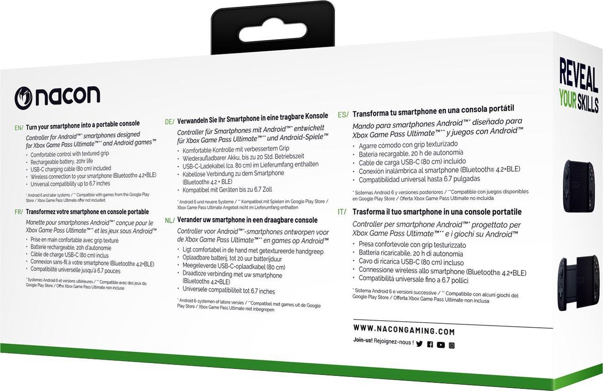 Nacon MG-X Officiële Android Gaming Controller - Zwart