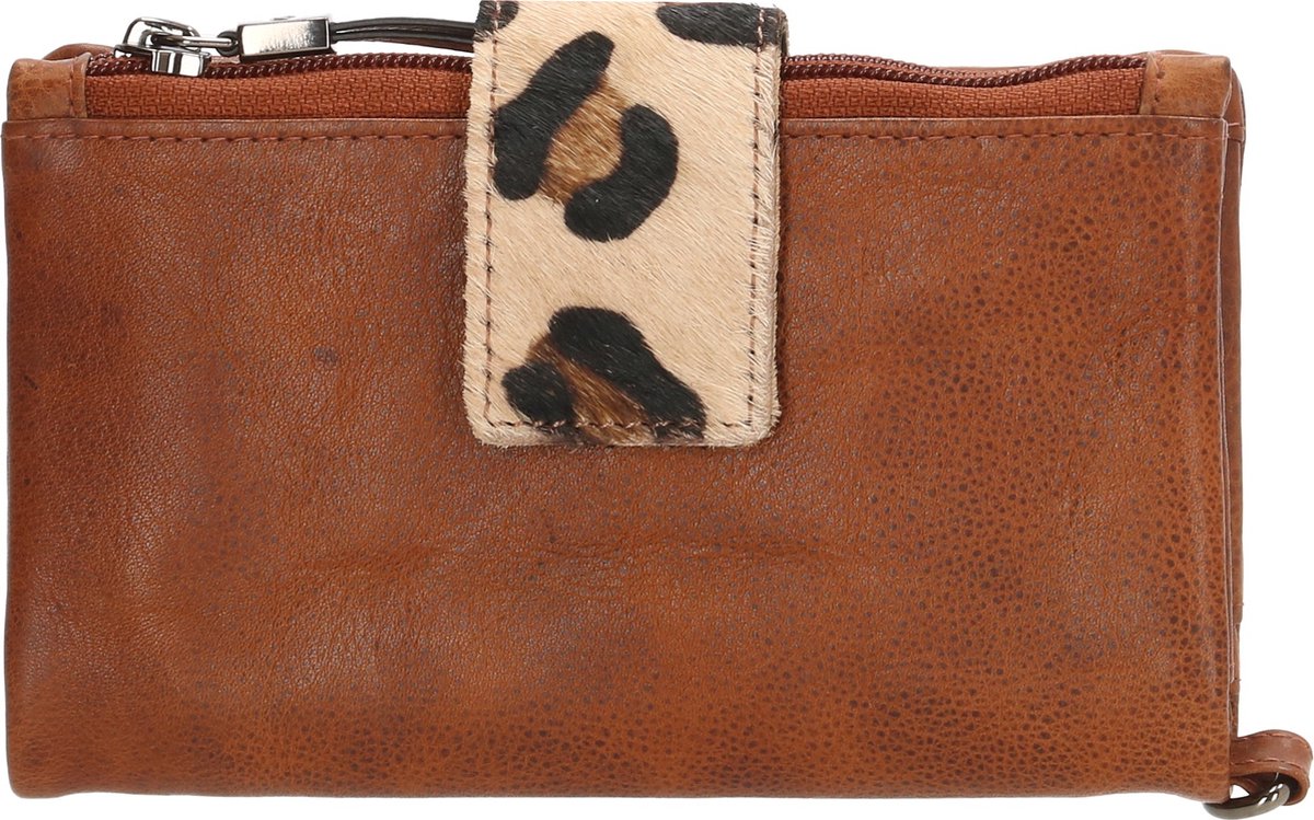 portemonnee, bruin, leer, portemonnee zakje, ritssluiting