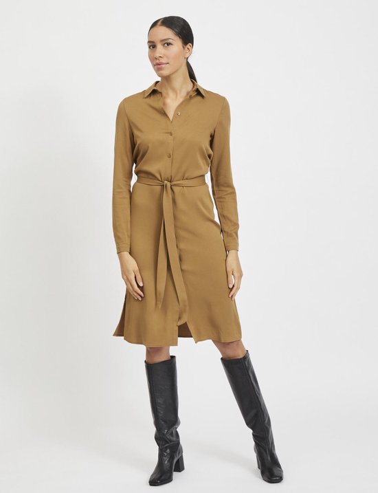 VILA  Maat 34 VIDANIA BELT LS SHIRT DRESSSU Dames Jurk