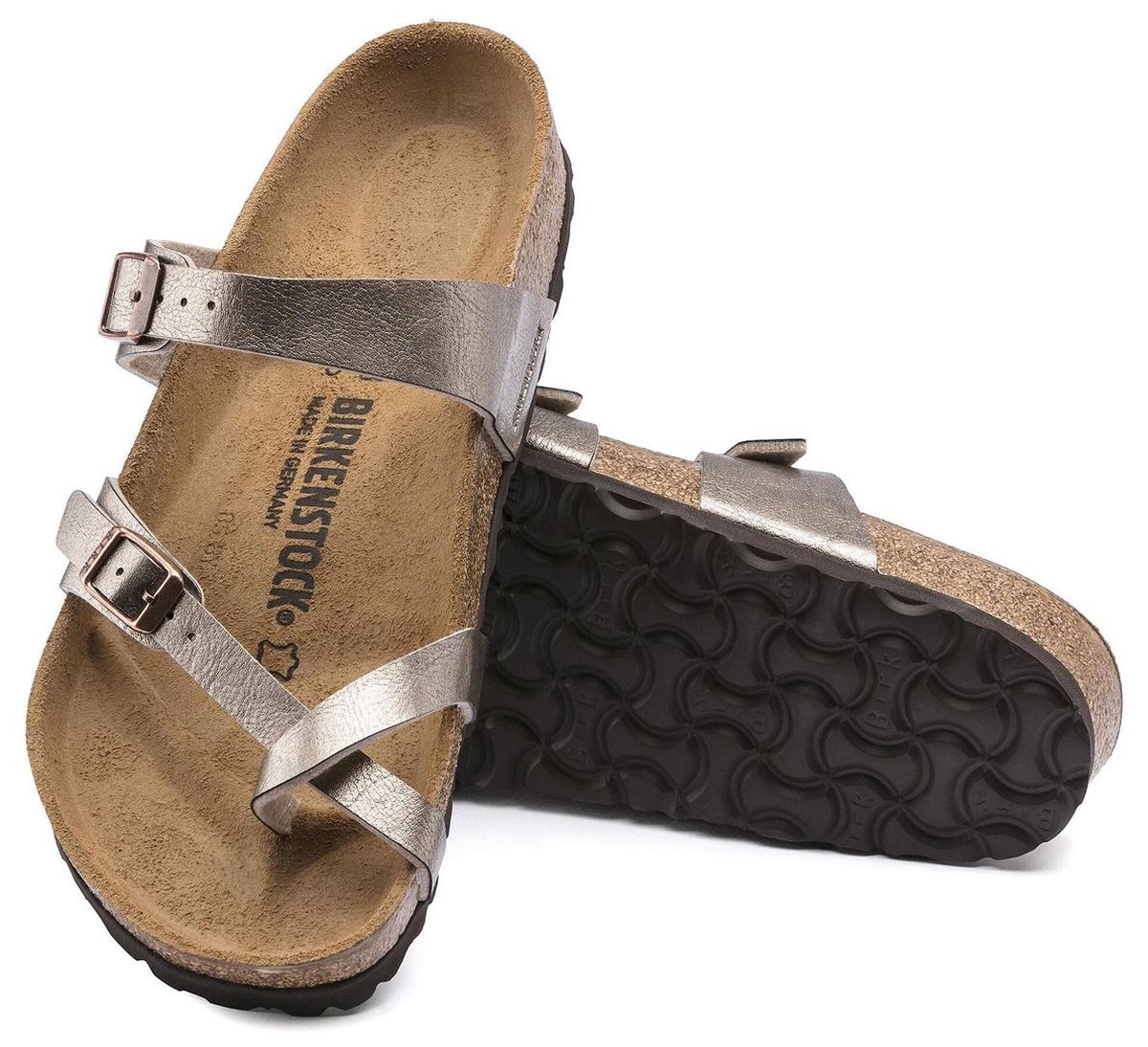 Birkenstock - maat 40- Mayari BF Regular Dames Slippers - Graceful Taupe