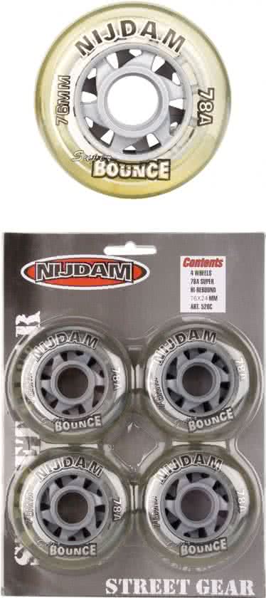 Nijdam Spaakwielen voor Inlineskates - Transparant - 64