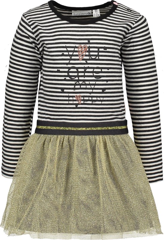 Bampidano  - Maat 86 -Meisjes Jurk - anthra stripe