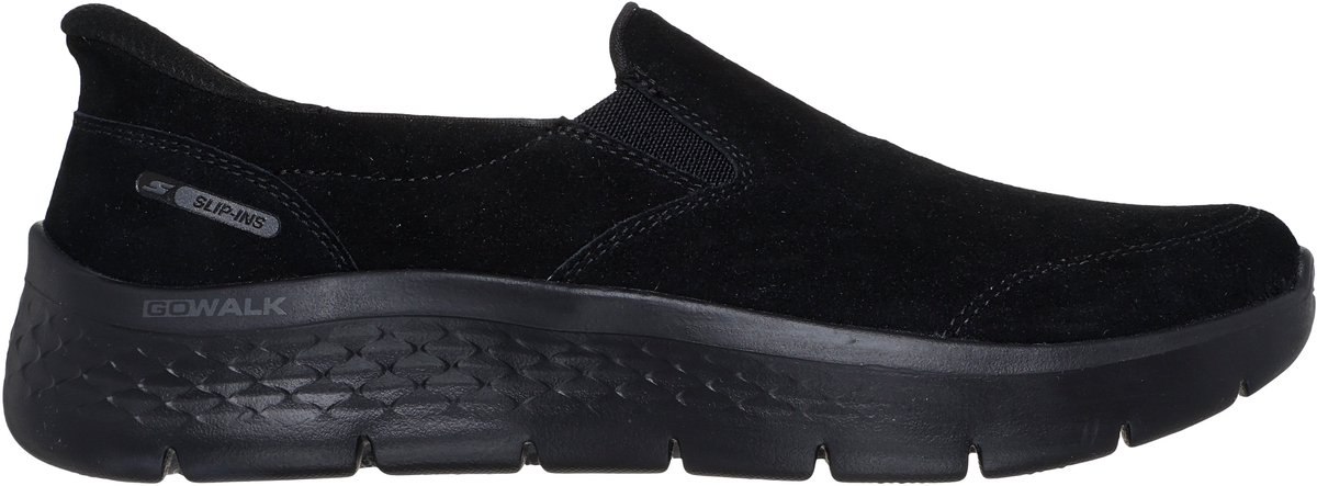 slipper, slip-on, zwart, suede, platform