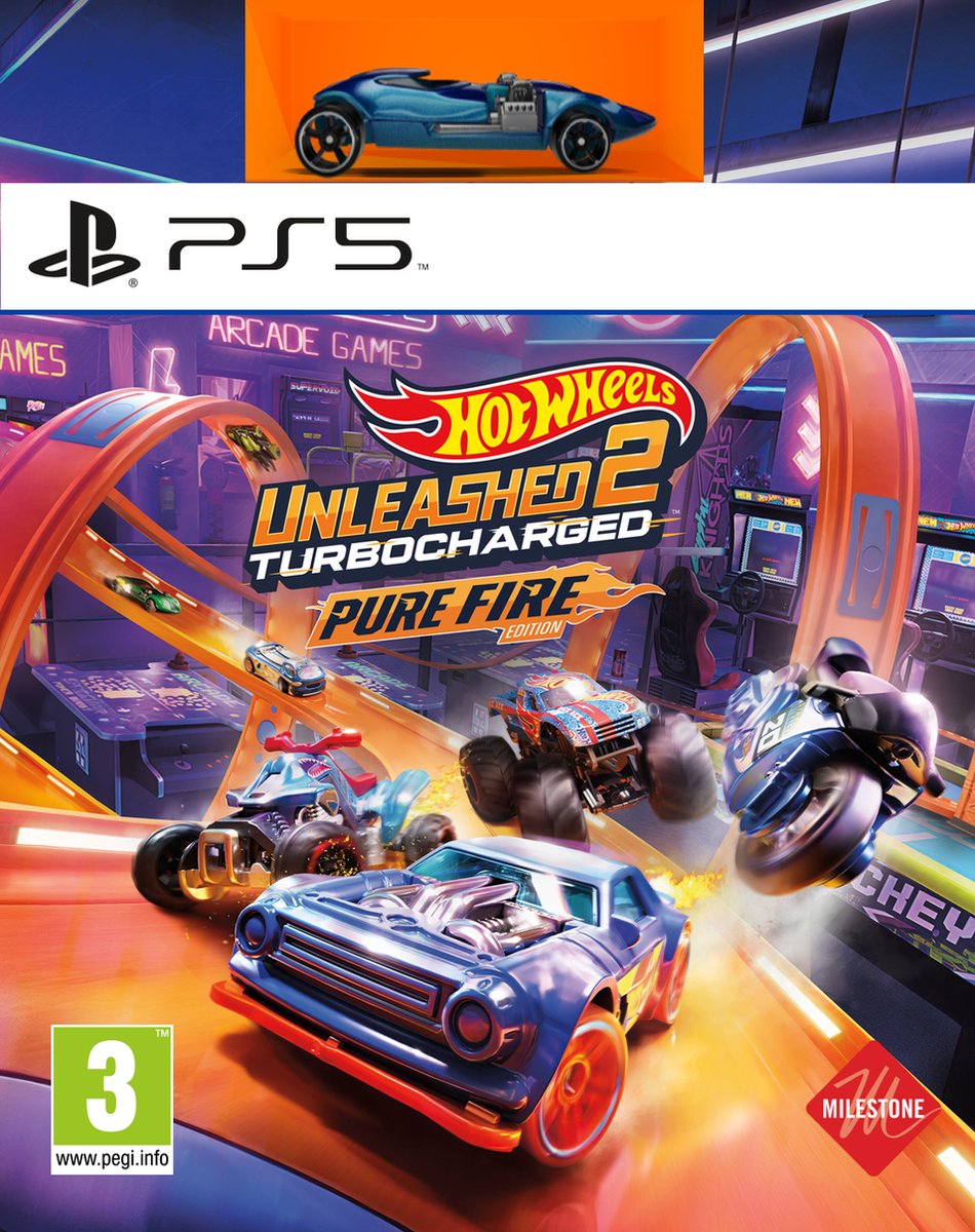 auto racing, arcade game, hot wheels, turbochearged, pure fire edition