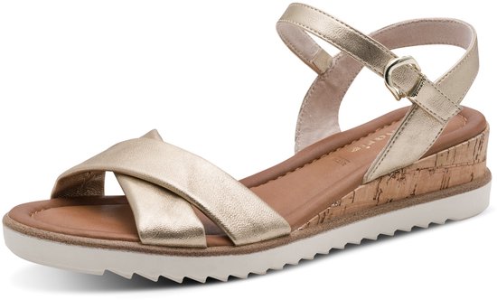 sandalen, wedge, kruisband, galerij?, kleur: goud