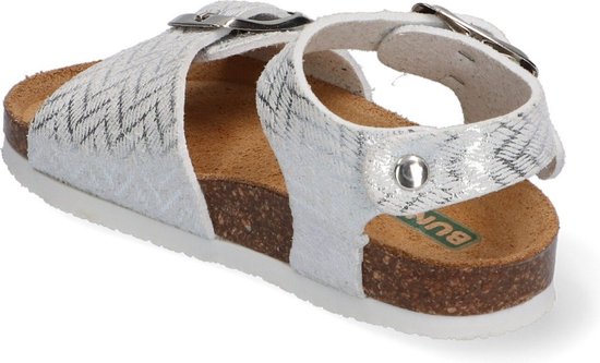 Bunnies JR - maat 22 - Babette Beach Meisjes Sandalen - Zilver - Leer - Gesp